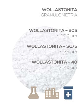 Wollastonita. Granulometría. Minerals Fillers