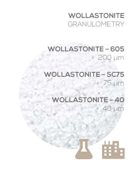 Wollastonite. Types. Granulometry. Minerals & Fillers